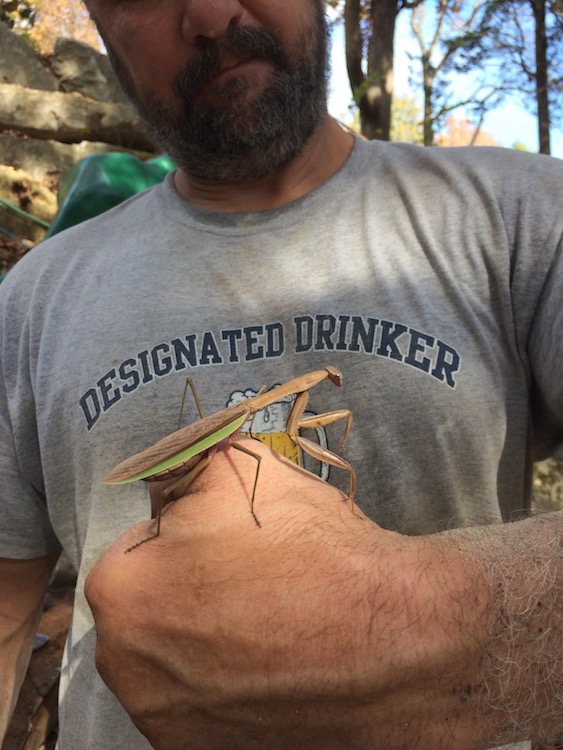 Scott shows off a Praying Mantis